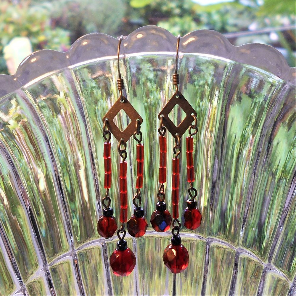 earrings glass beaded